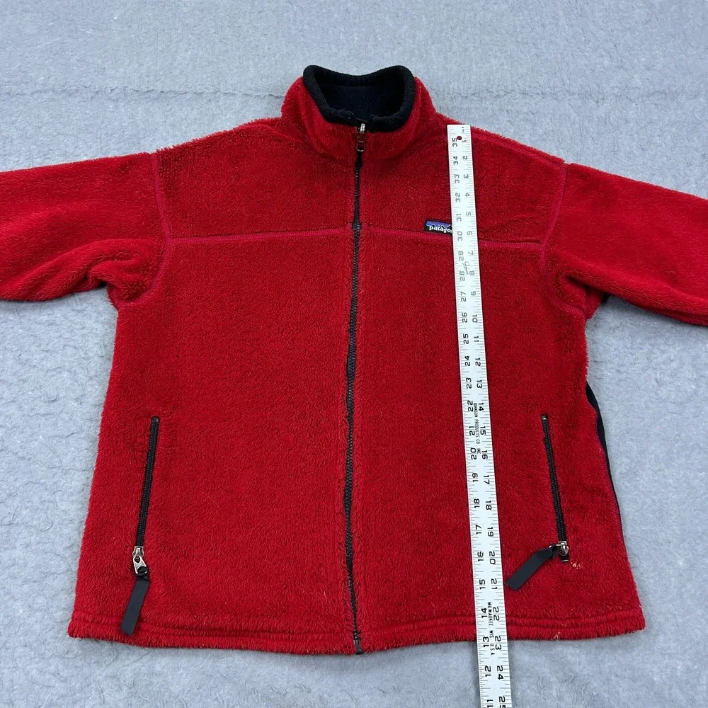 VTG Patagonia R2 Jacket Kids Large 12 Red Full Zip Fleece Pockets‎ Outdoor USA